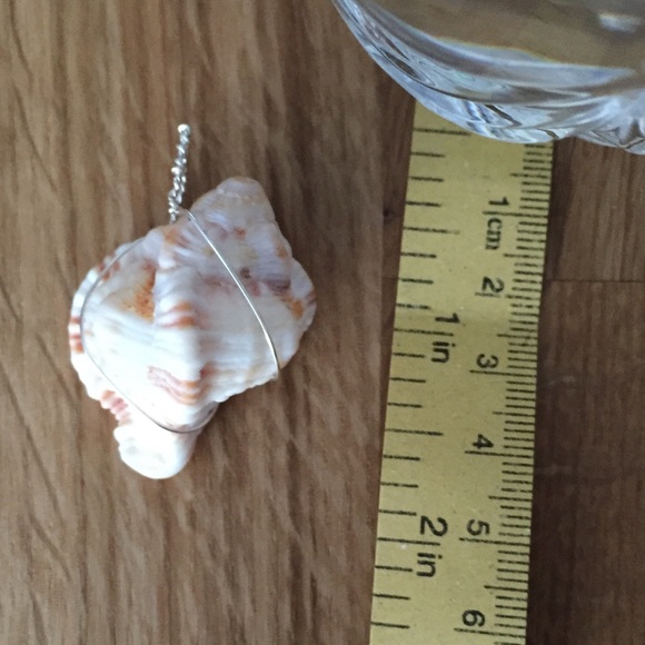 Wire Wrapped Shell Pendant - Picture 3 of 4
